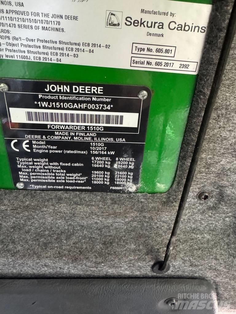 John Deere 1510G 원목 포워더