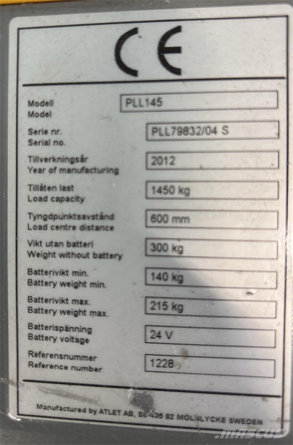 Atlet PLL145 포크리프트