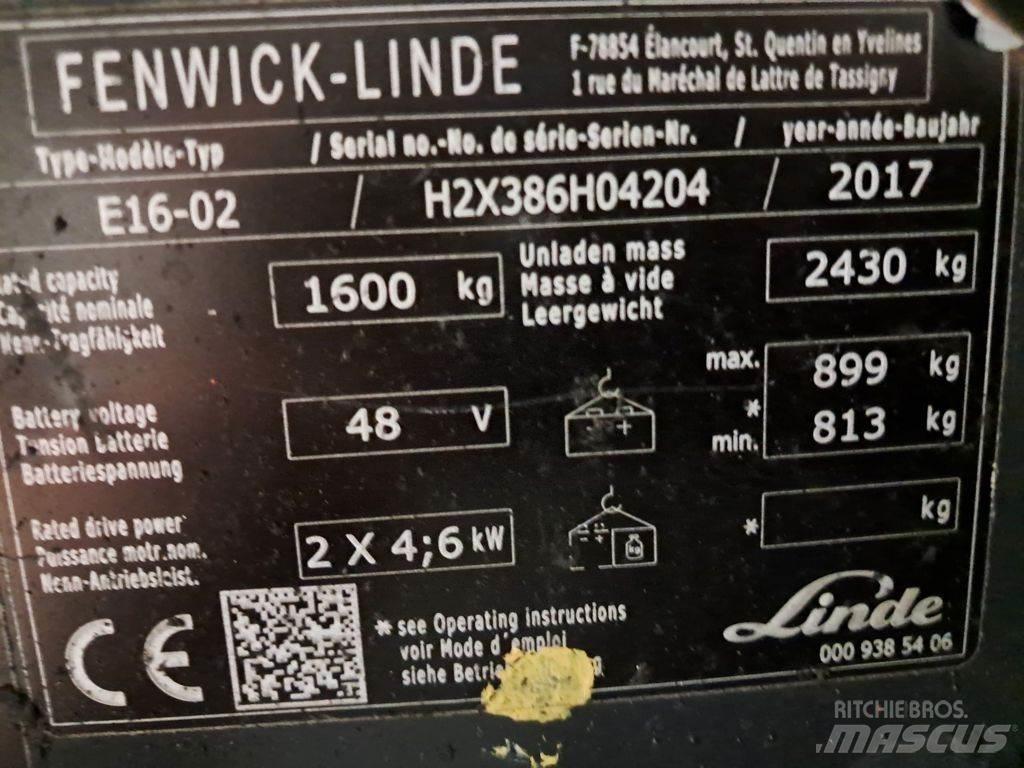 Linde E16-02 전동 지게차