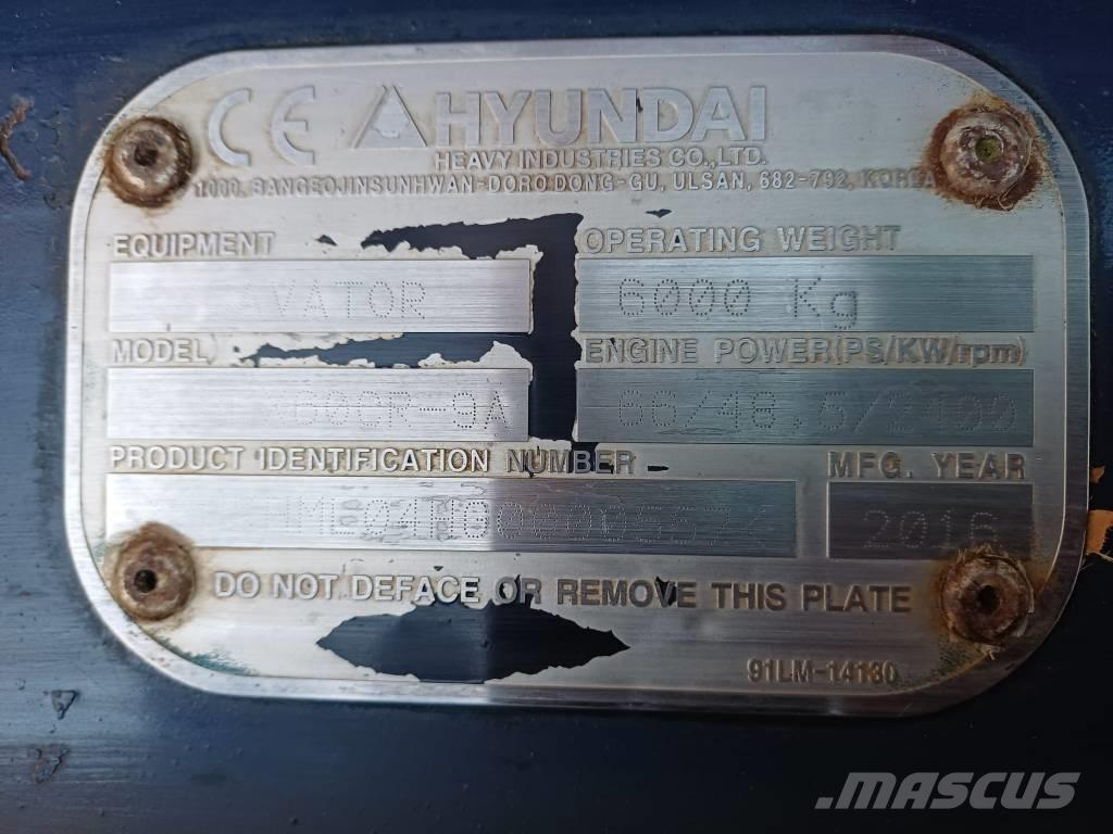 Hyundai 60cr-9a 소형 굴삭기 7톤 미만