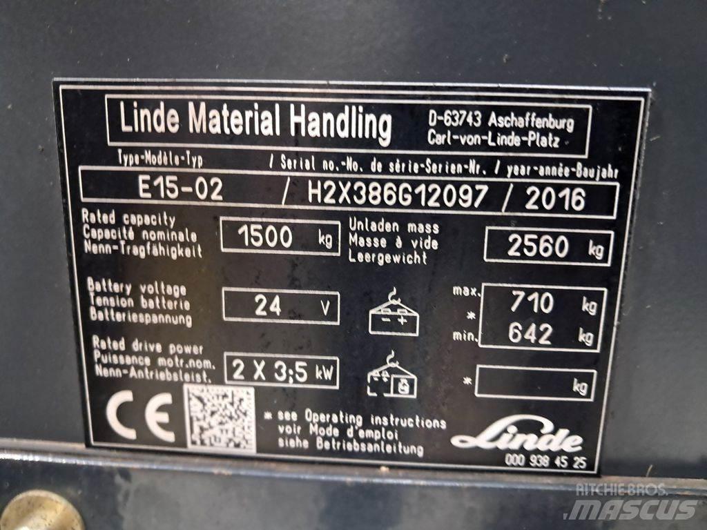 Linde E15-02 전동 지게차