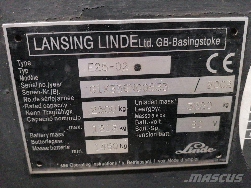 Linde E25-02 전동 지게차