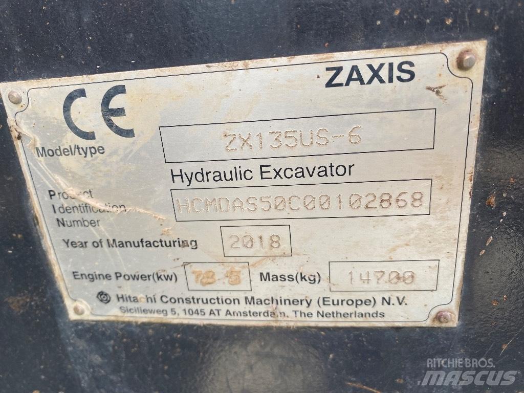 Hitachi ZX 135 US-6 대형 굴삭기 29톤 이상