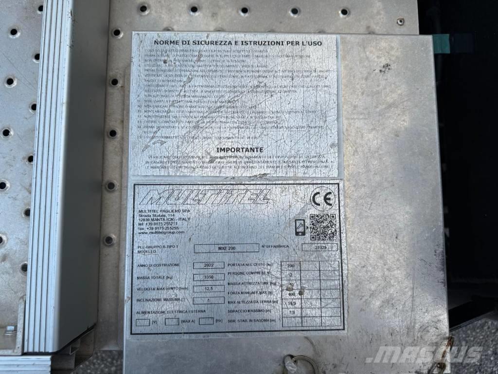 Multitel mx 200 트럭 탑재 고소작업대
