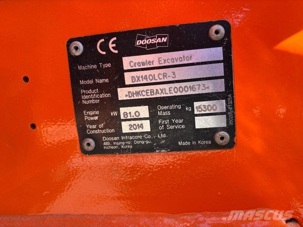 Doosan DX 140 LCR-3 대형 굴삭기 29톤 이상