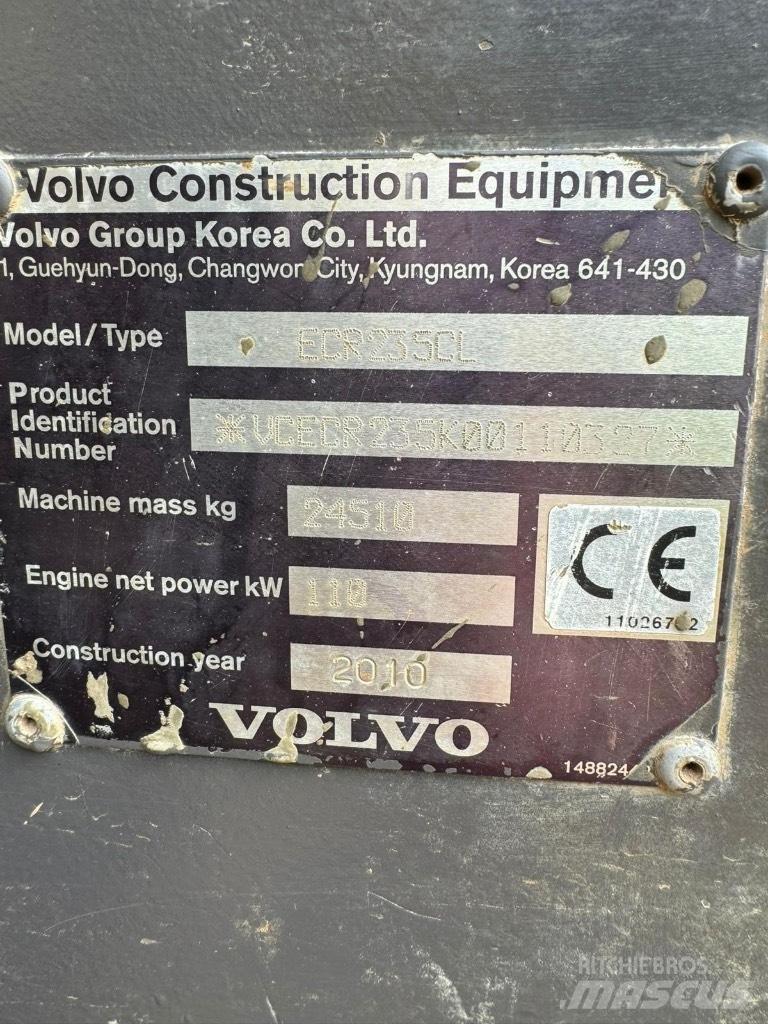 Volvo ECR 235 C L 대형 굴삭기 29톤 이상