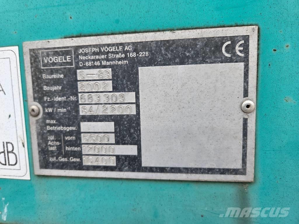 Vögele Super 1603 아스팔트 포장장비