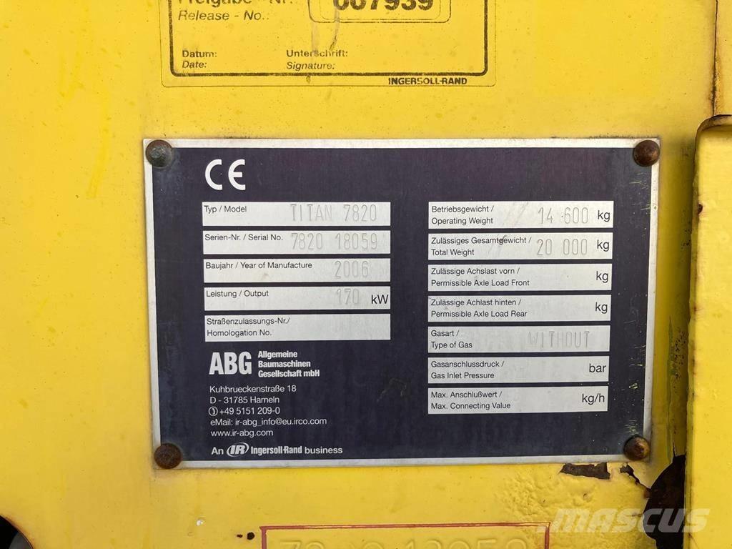 Volvo ABG 7820 아스팔트 포장장비