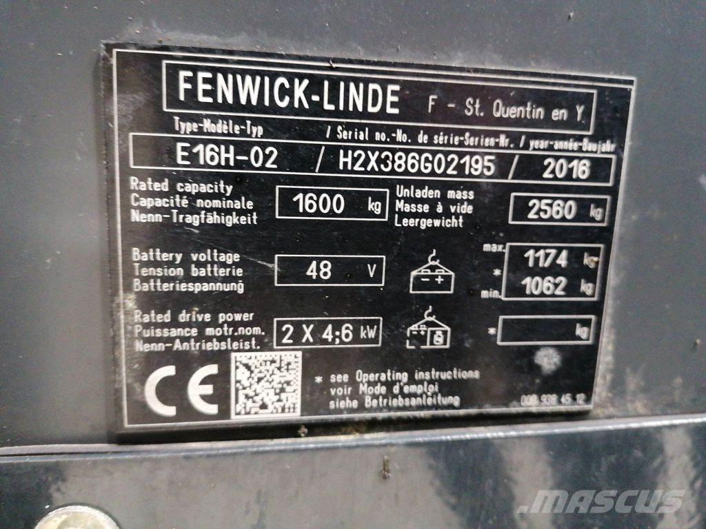 Linde E16H-02 전동 지게차