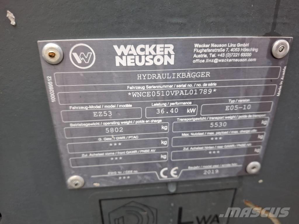 Wacker Neuson EZ 53 소형 굴삭기 7톤 미만