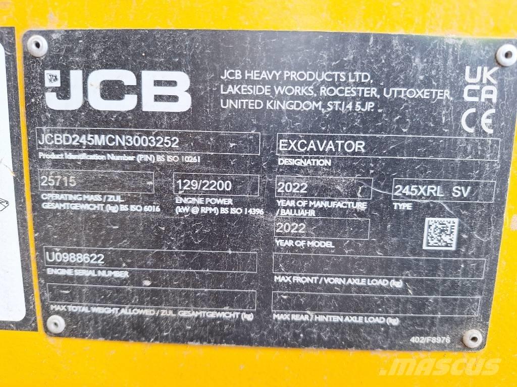 JCB 245 XR LC 대형 굴삭기 29톤 이상
