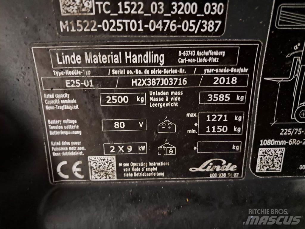Linde E25-01 전동 지게차
