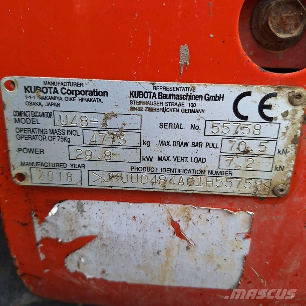 Kubota U 48-4 소형 굴삭기 7톤 미만