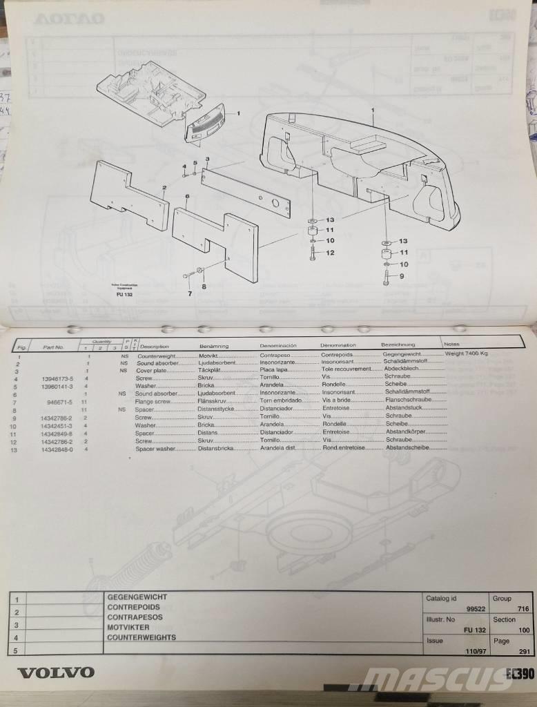 Volvo EC390 섀시 및 서스펜션