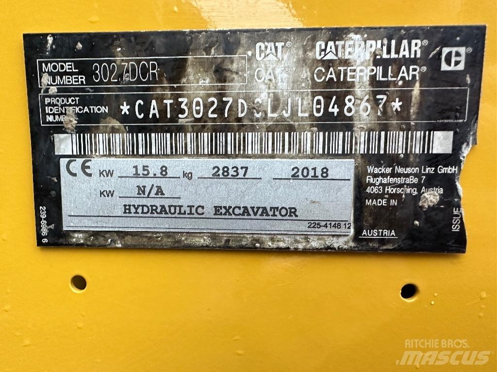 CAT 302.7 D CR 소형 굴삭기 7톤 미만