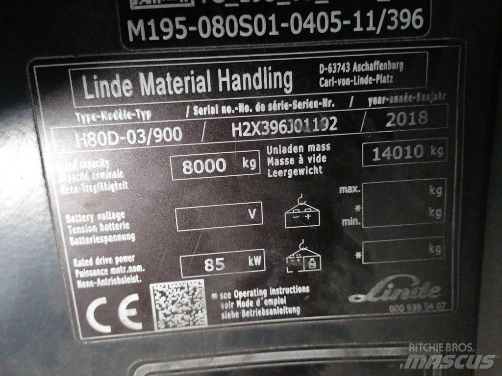 Linde H80D-03/900 디젤 지게차