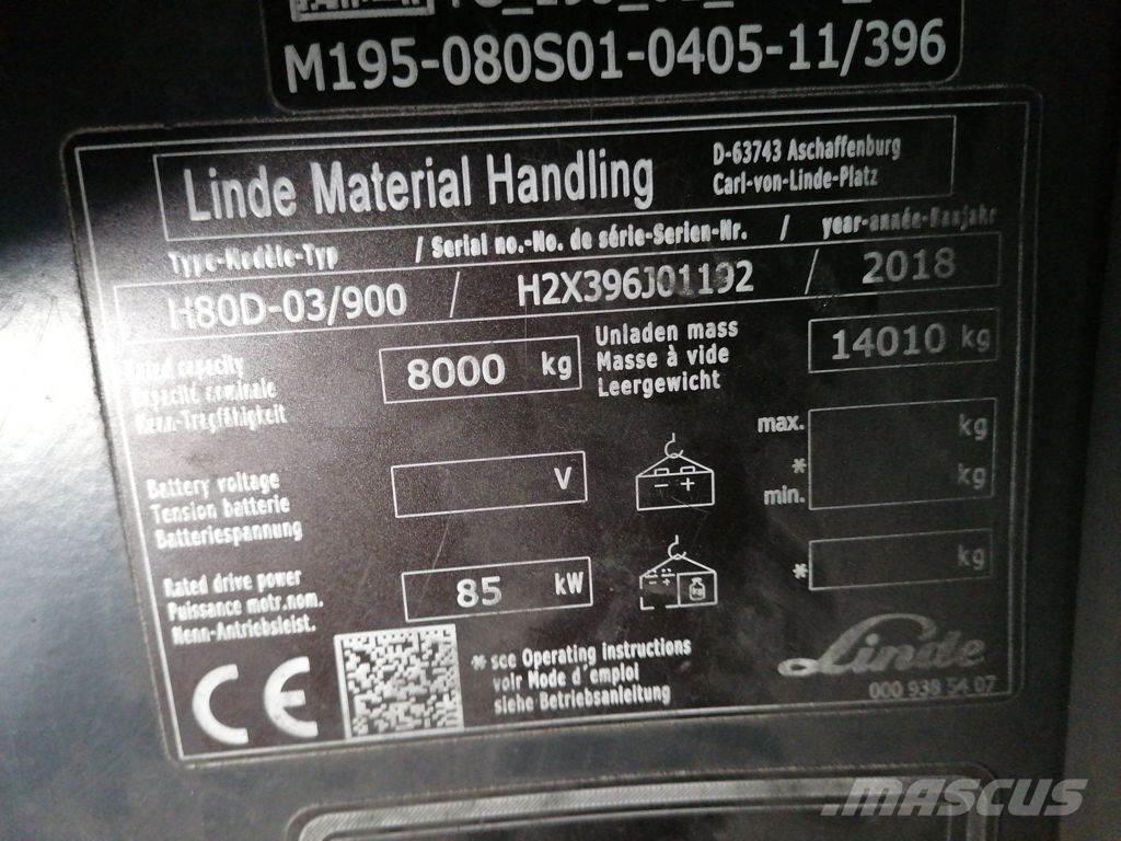 Linde H80D-03/900 디젤 지게차