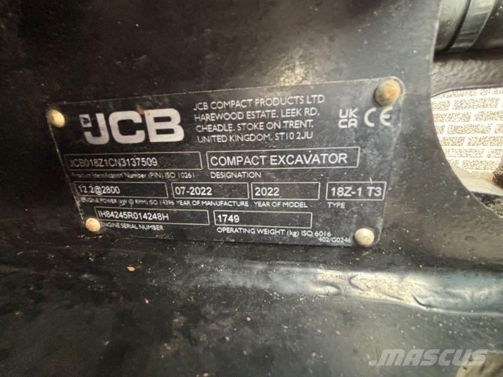 JCB 18Z 소형 굴삭기 7톤 미만