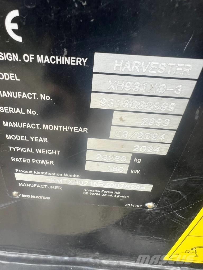 Komatsu 931 XC 원목 하베스터
