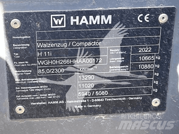 Hamm H11i 싱글 드럼 롤러