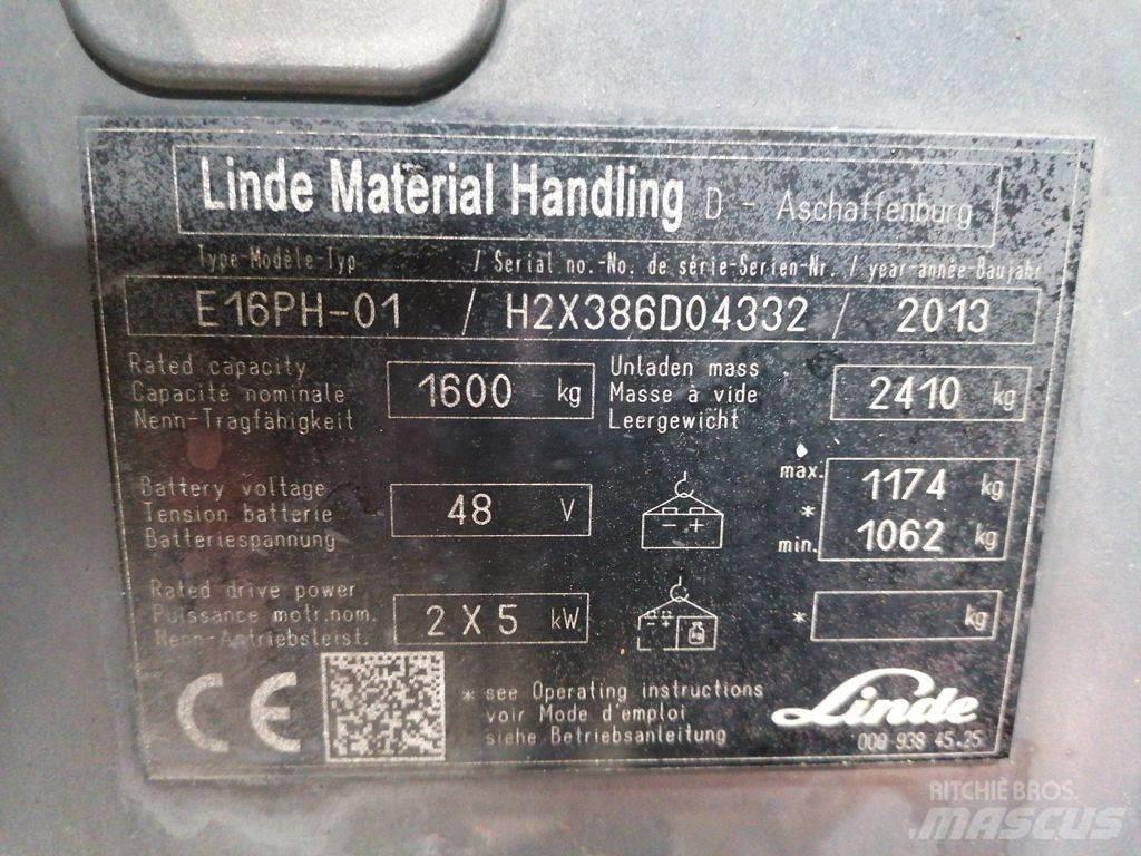 Linde E16PH-01 전동 지게차