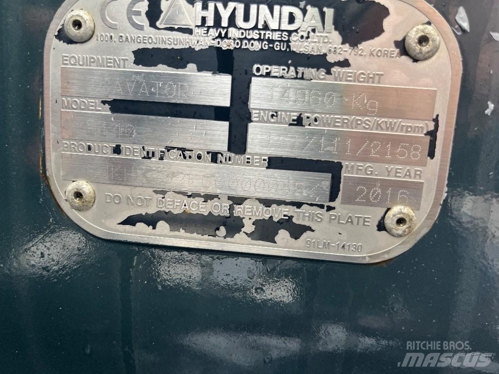 Hyundai HW140  휠 굴삭기