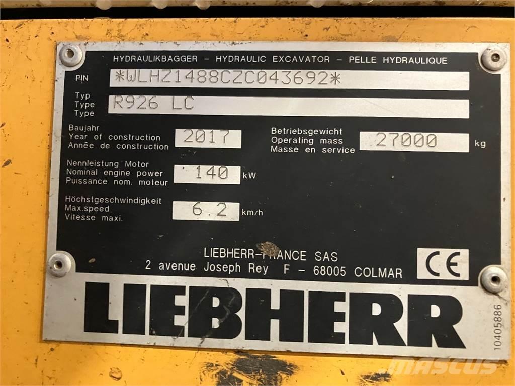 Liebherr R926 대형 굴삭기 29톤 이상