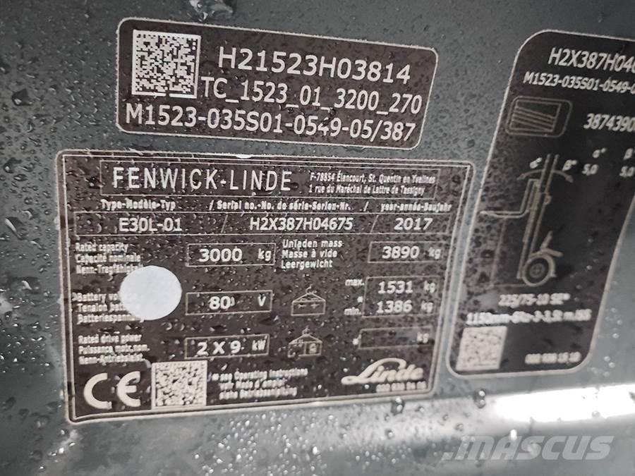 Linde E30L-01 전동 지게차