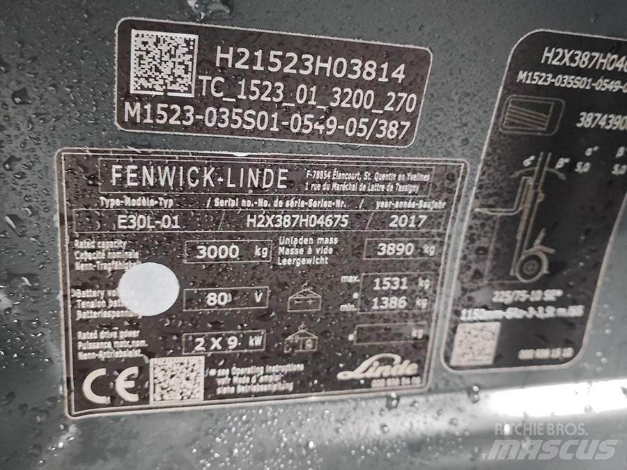 Linde E30L-01 전동 지게차