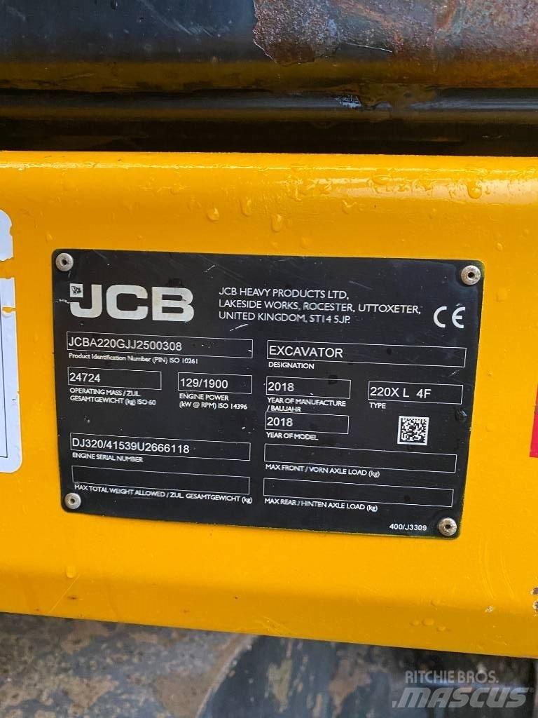 JCB 220 XL 대형 굴삭기 29톤 이상