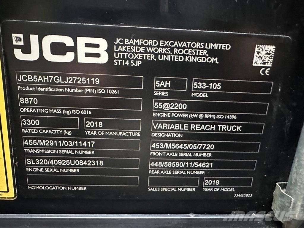 JCB 533-105 텔러 핸들러