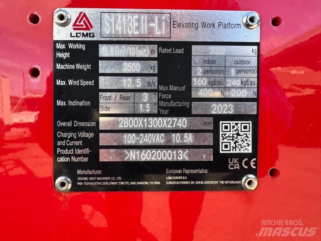 LGMG S 1413 EII 가위형 리프트