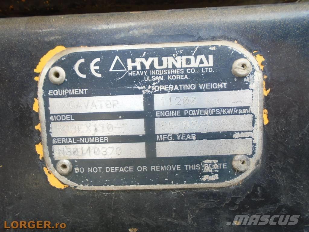 Hyundai Robex 110-7 대형 굴삭기 29톤 이상