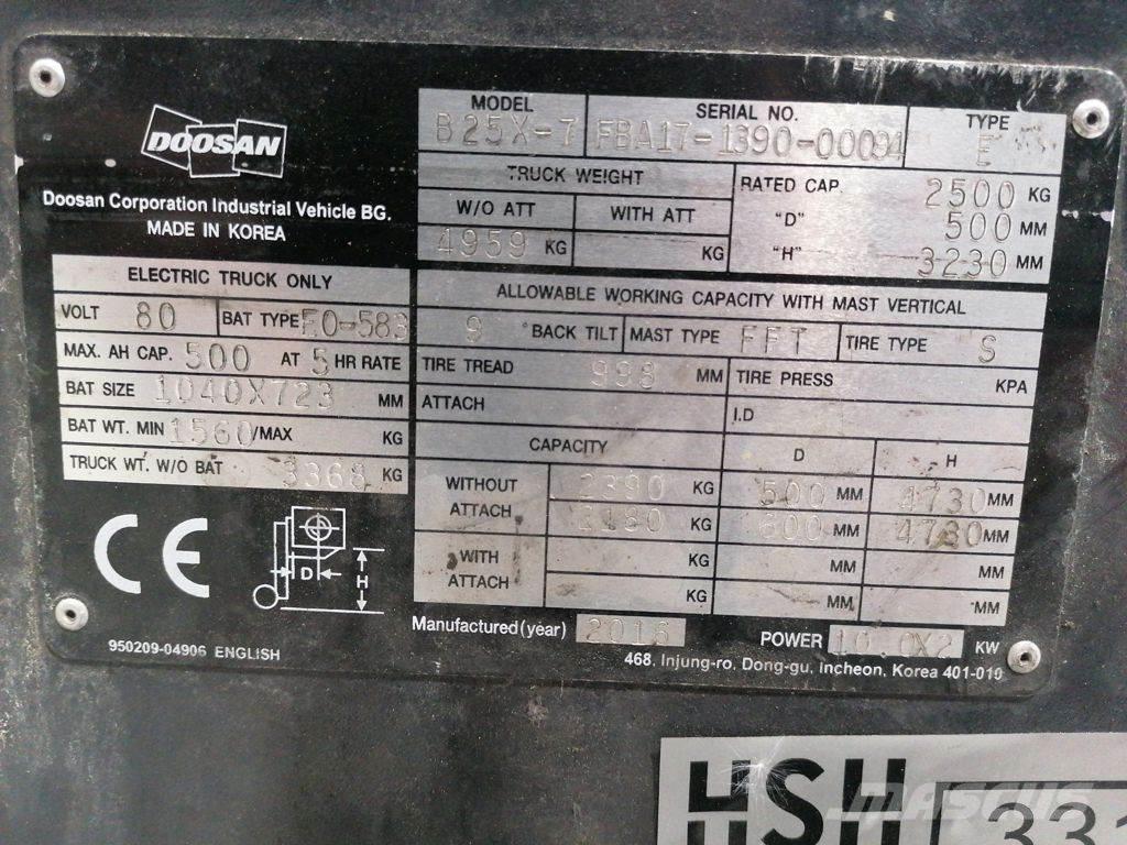 Doosan B25X-7 전동 지게차