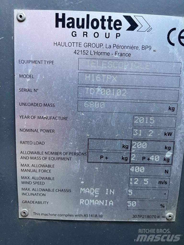 Haulotte H 16 TPX 관절형 전동이동 리프트