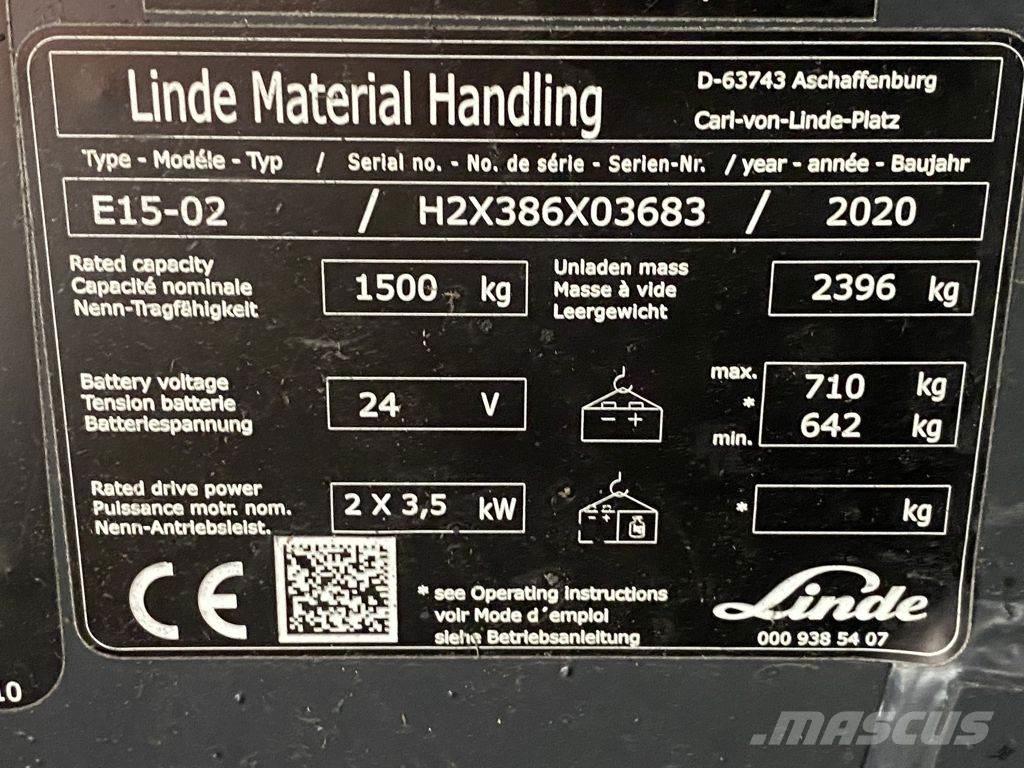 Linde E15-02 전동 지게차