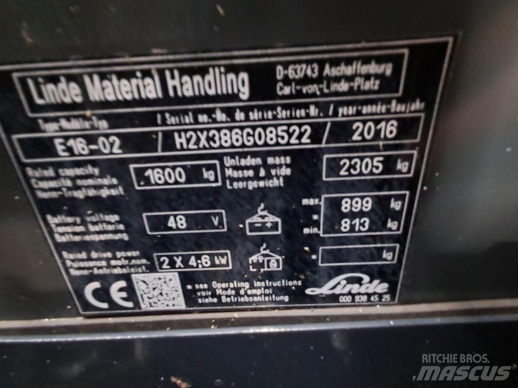 Linde E16-02 전동 지게차