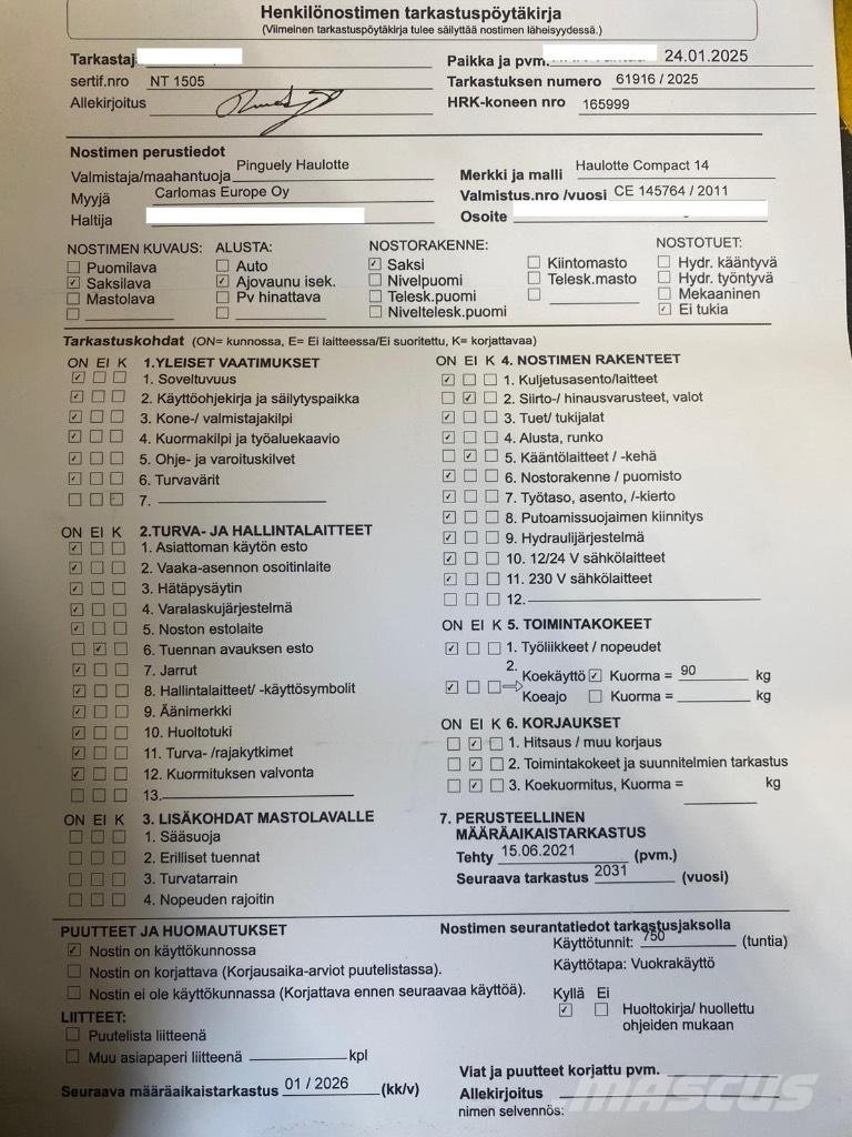 Haulotte Compact 14 가위형 리프트