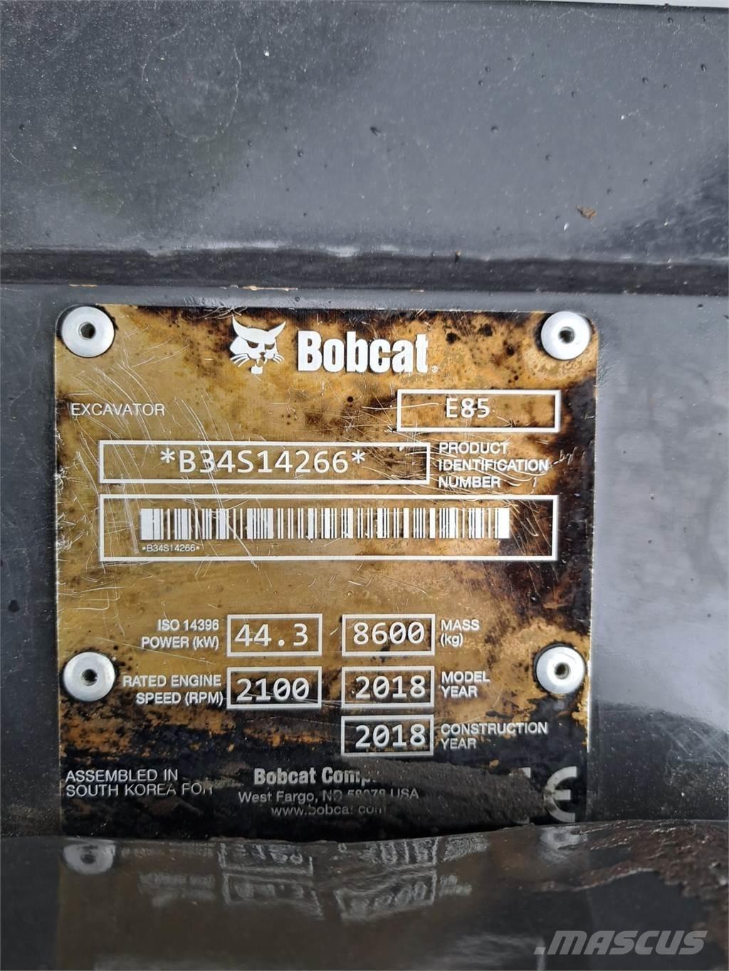 Bobcat E85 소형 굴삭기 7톤 미만