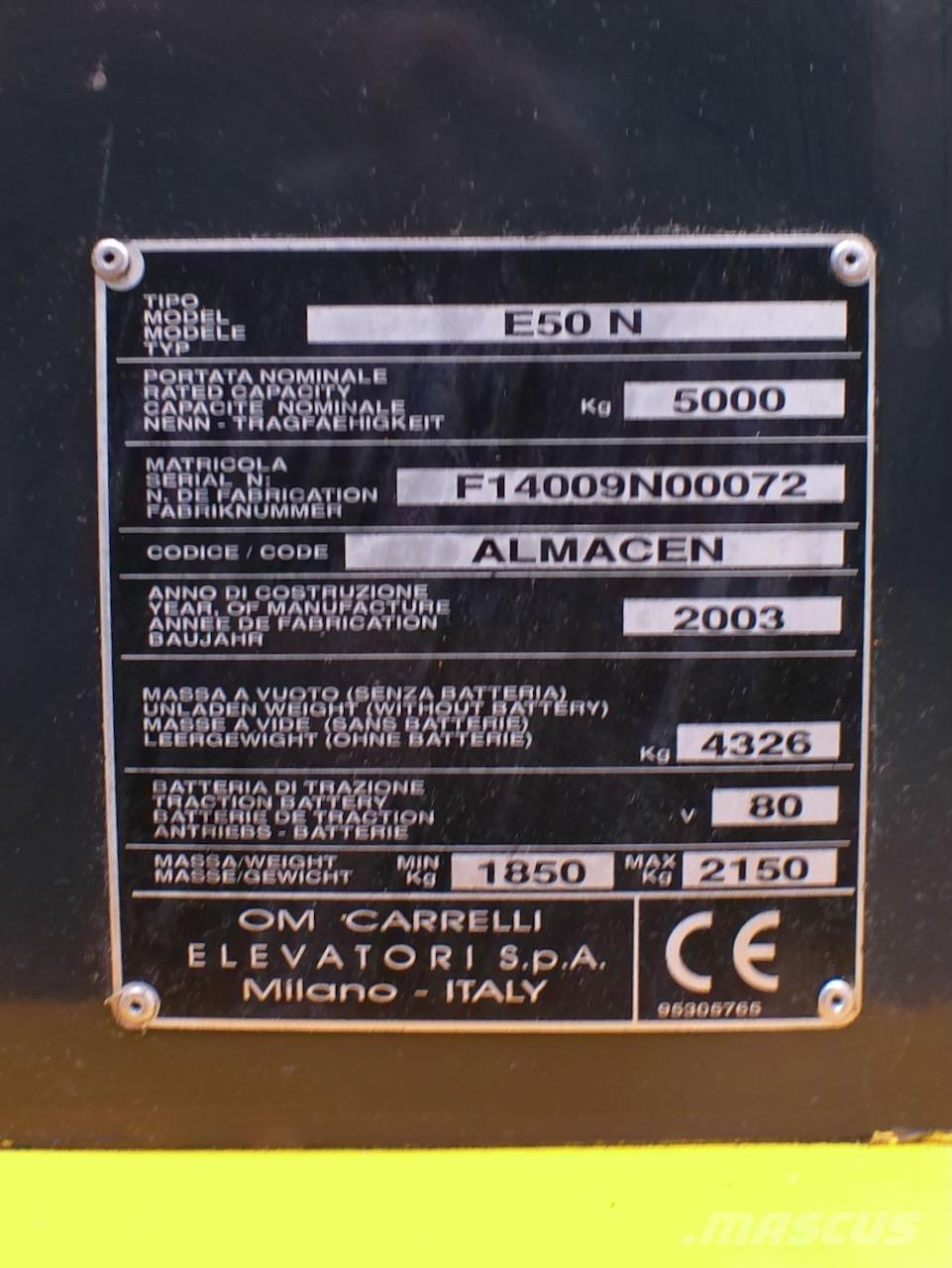 OM E50N 전동 지게차