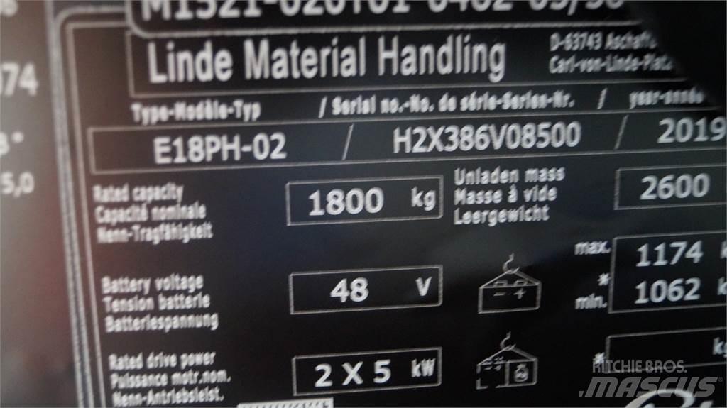 Linde E18PH 전동 지게차