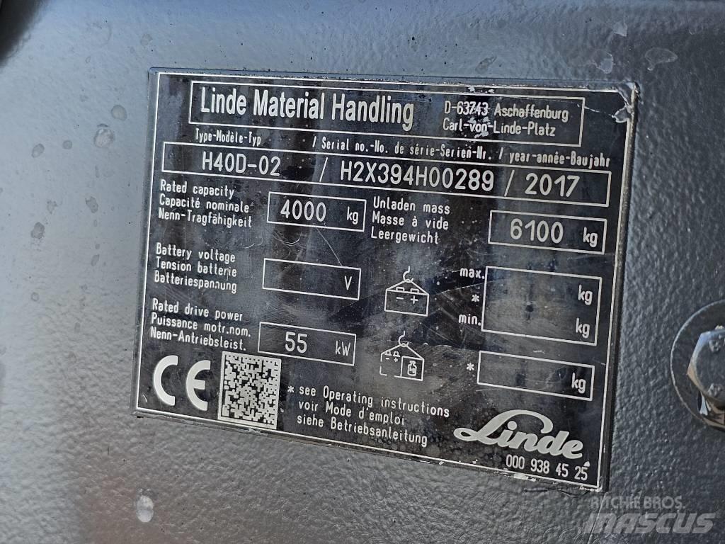 Linde H40D-02 디젤 지게차