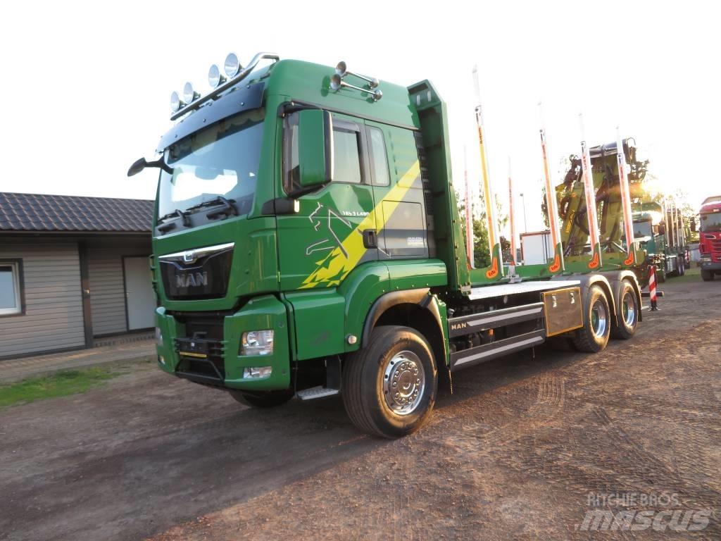 MAN 33.480 목재 트럭