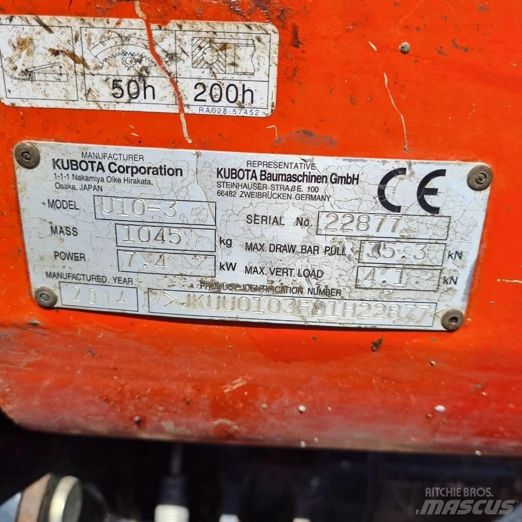 Kubota U 10-3a 소형 굴삭기 7톤 미만