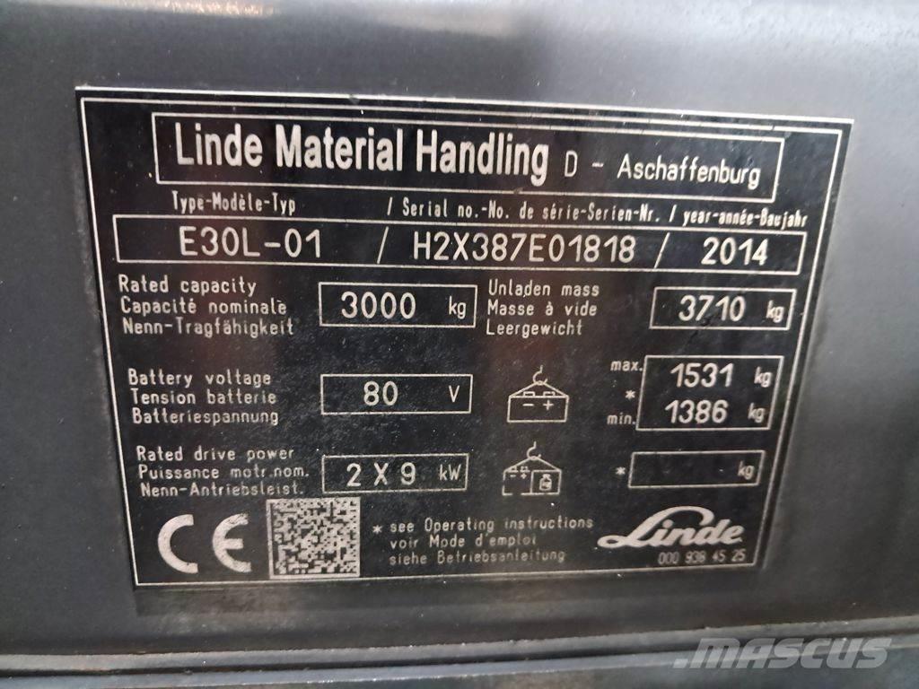 Linde E30L-01 전동 지게차