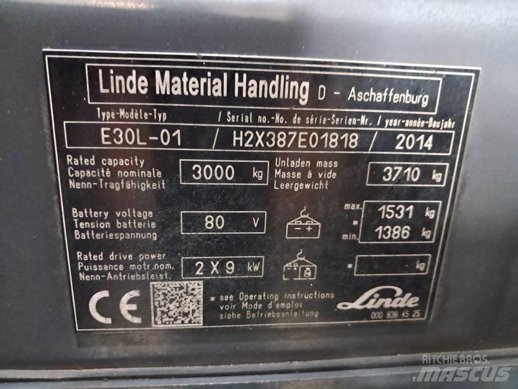 Linde E30L-01 전동 지게차
