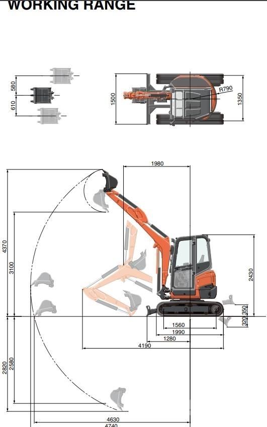 Kubota U 27-4 소형 굴삭기 7톤 미만