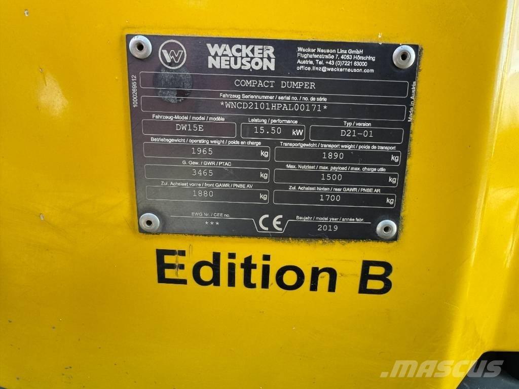 Wacker Neuson DW15e 건설현장 덤프트럭