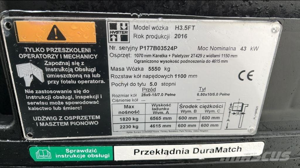 Hyster H 3.5 FT LPG 지게차