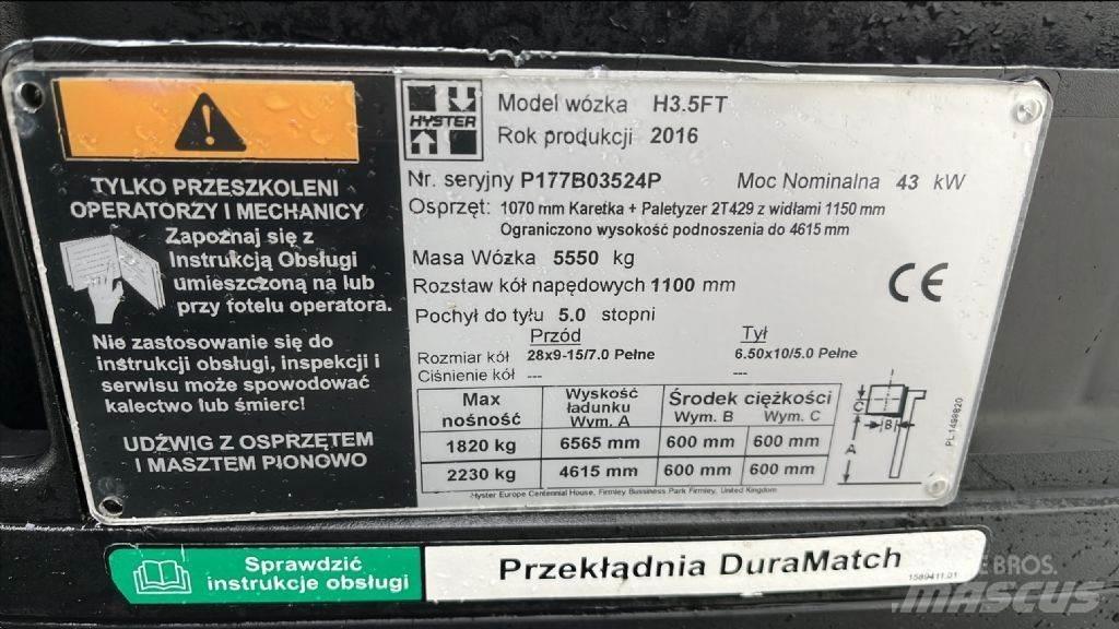 Hyster H 3.5 FT LPG 지게차